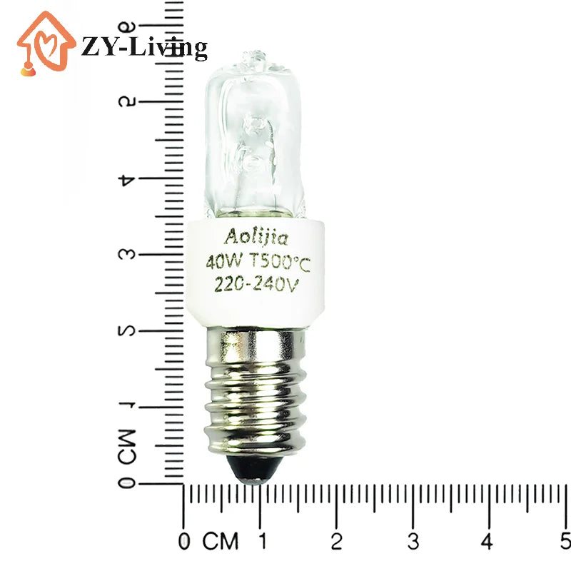 1Pcs 25W/40W E14 Oven Light Bulb 220-240V Safe Halogen Oven Lamp High Temperature 500℃ Resistant Dryer Microwave Light Bulb