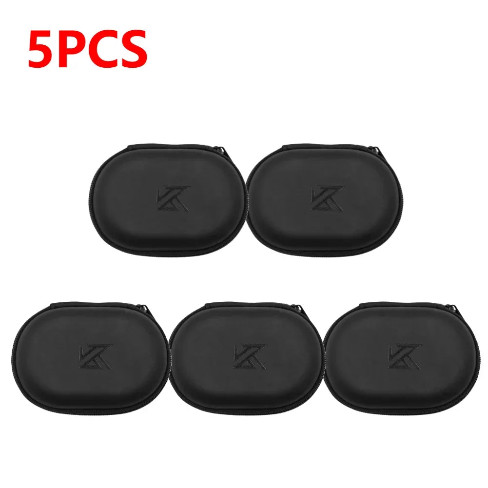 1-10PCS Wired Earphones Storage Bag Universal Wired Headphones Carrying Case PU Storage Box Organizer Bag for KZ BA10 AS10 ES4