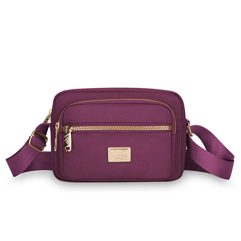 Portable Commuter Small Square Shoulder Bag Multi-layer Storage Business Bag Simple and Durable Oxford Cloth Crossbody Bag