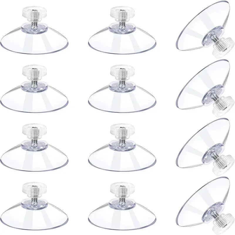 5Pcs Plastic Suction Cup Hooks PVC Sucker Pads Strong Adhesive Suction Holder with Screw Nut for Car Glass Bathroom Wall Door