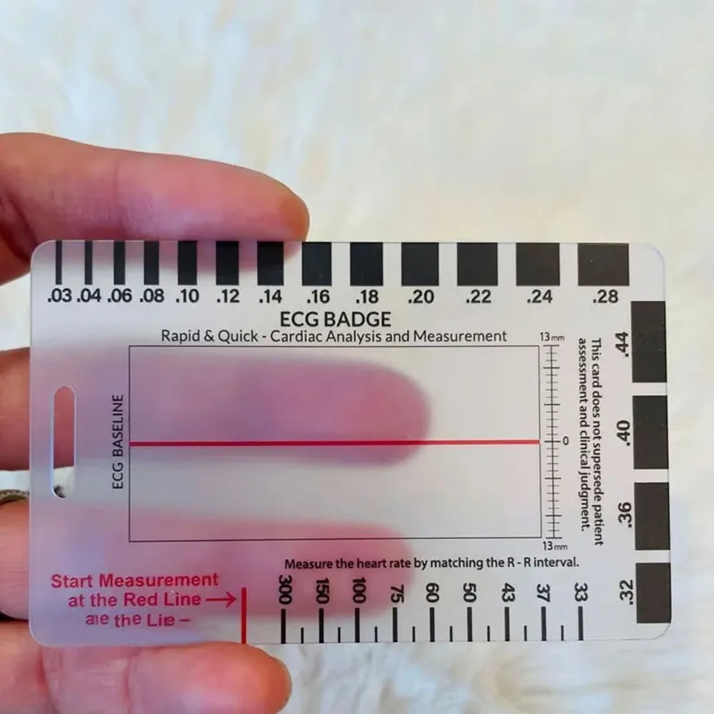 New ECG/EKG Calipers Horizontal Vertical Transparent ECG 7 Step Ruler Plastic Portable Measuring Tool