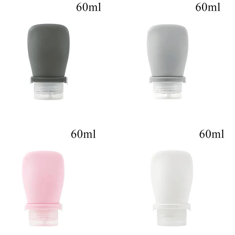 1/4pcs Portable Silicone Travel Bottle Cosmetic Storage Refillable Lotion Bottle Leakproof Shampoo Squeeze Tube Empty Bottle