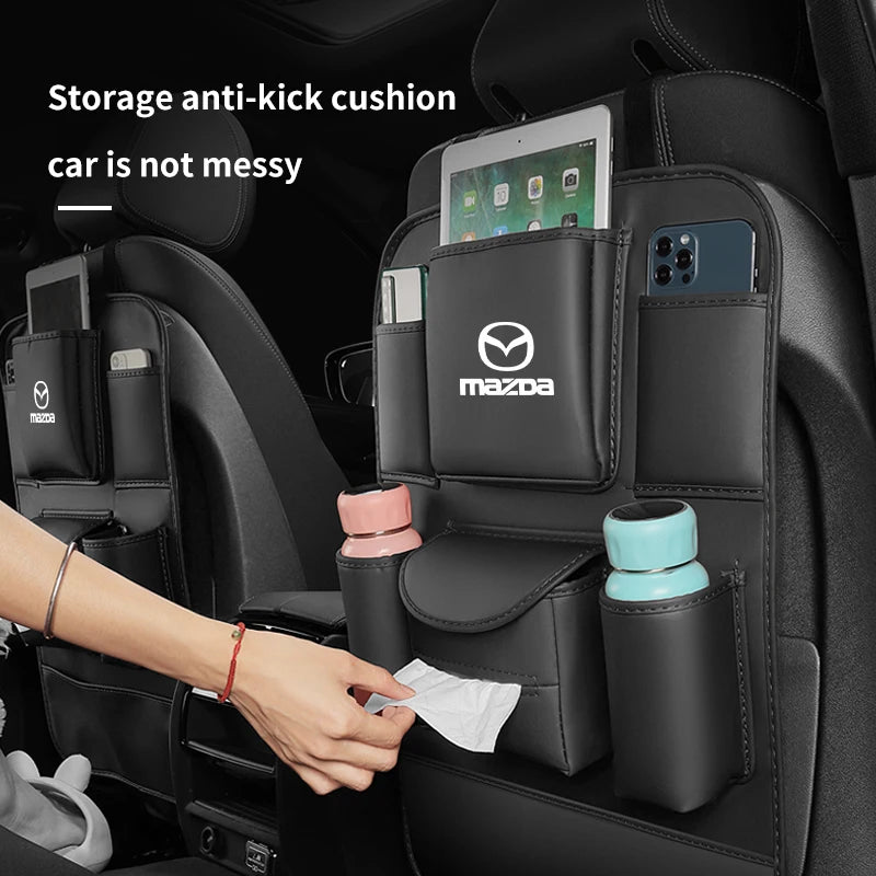For Mazda 3 5 6 SKYACTIV Axela Atenza CX30 CX5 CX8 CX9 MX5 RX8 RX7 BT50 Car Seat Organizer Seat Back Storage Bag Pad Accessories