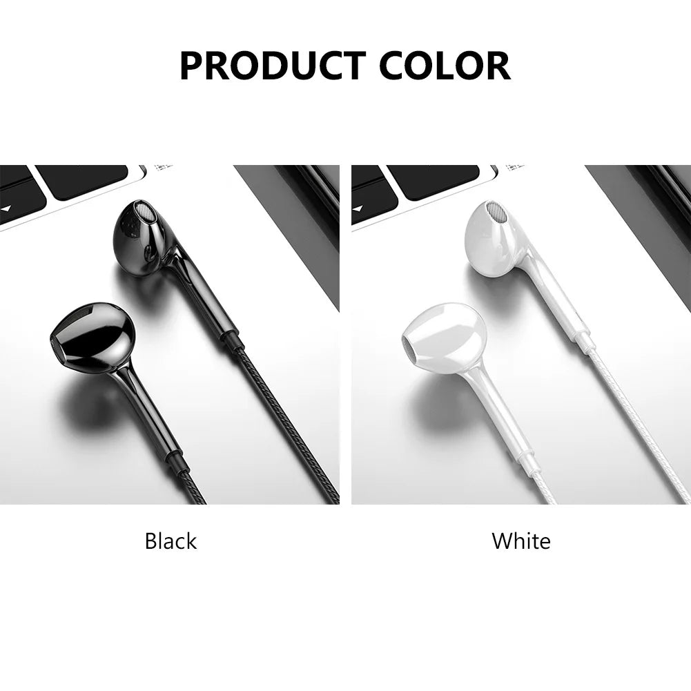 With Built-in Microphone 3.5mm In-ear Wired Headphones Bass Stereo Sport Earphones For Mobile Phone Smartphones Wire Headset