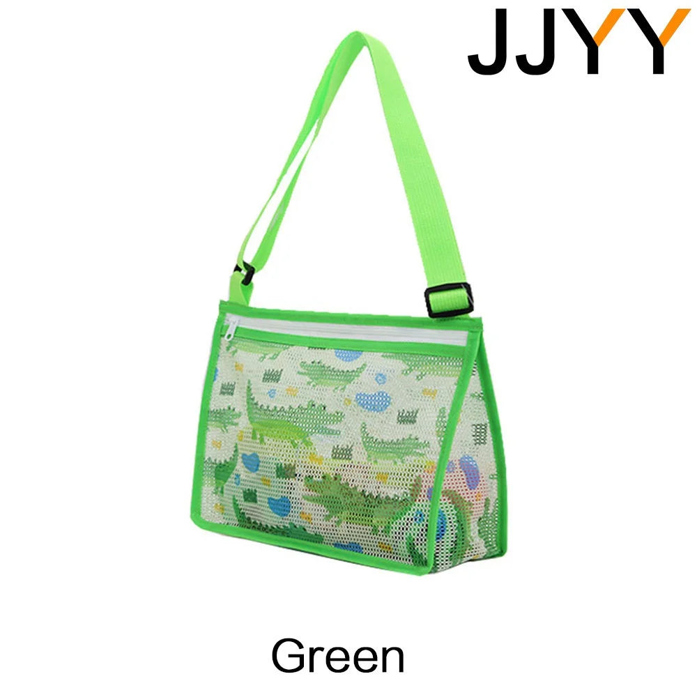 JJYY Foldable Beach Bag Beach Mesh Toy Seashell Tote Kids Toy Storage Bag