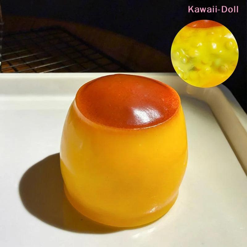 [DO]Pudding Squeeze Toys Food Shaped Squeeze Sensory Toy Rebound Soft Stress Relief Toy Creative Relaxation[DO]