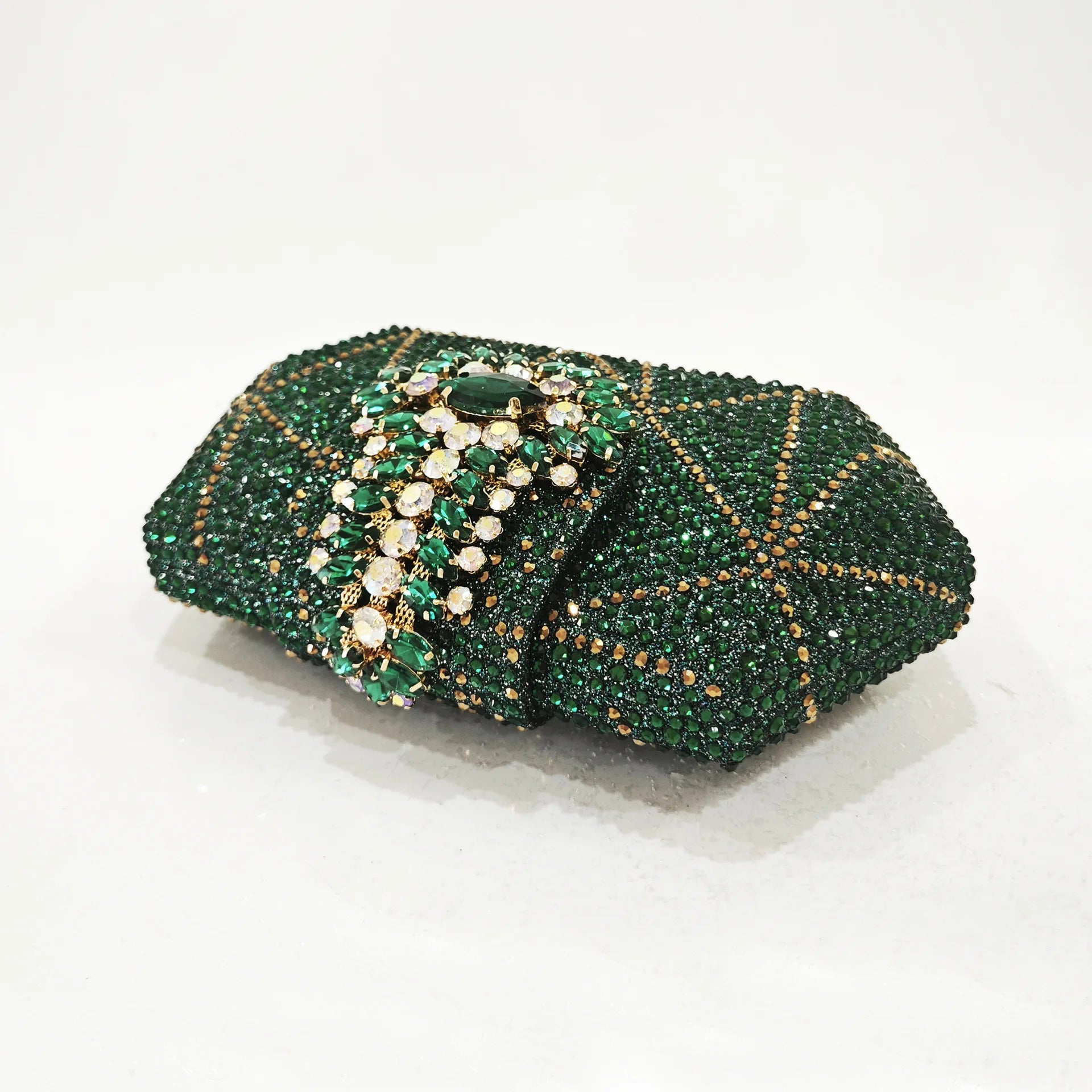Fashion Women's Diamond-shaped Rhinestone Party clutch Bag, Handbag withLong Chain, Lady Everning Handbag Clutch Bag