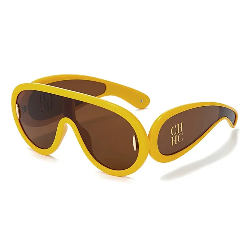 CH Brand Sunshade High Quality Color Lens Sunglasses Unique Design Ladies Rough Edge Personality Eyewear