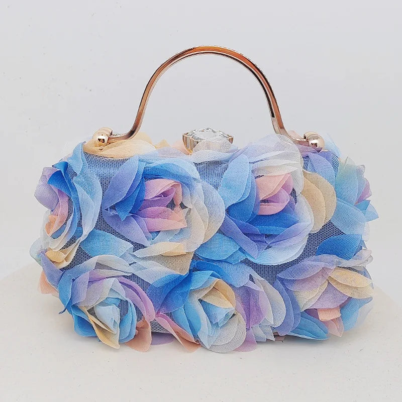 Popular flower dinner bag bridal wedding dress white dress bag partybag