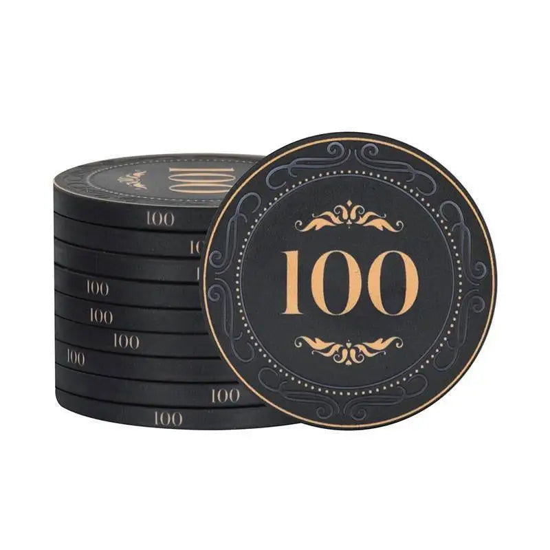 10pcs Poker Chips 43mm Ceramic Matte Texture Professional Texas Poker Botton Code Baccarat Game Board Table Entertainment Set