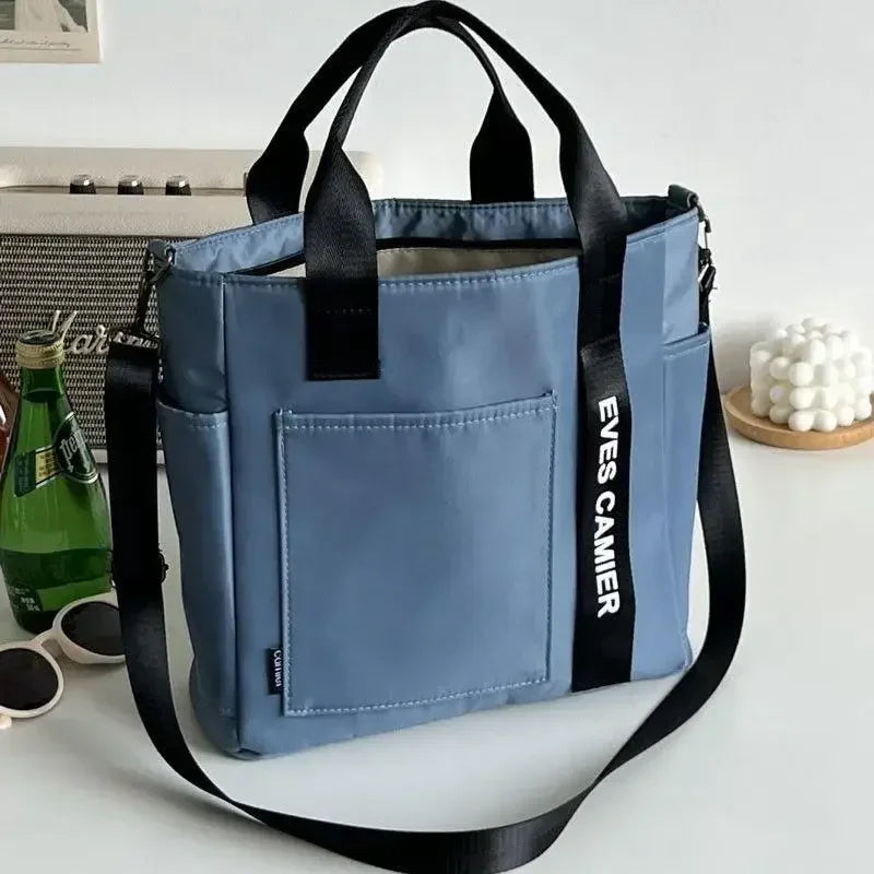 2024 New Casual Tote Large Capacity Shoulder Bag Nylon Waterproof Canvas Handbag Simple Fashion Messenger Bags for Schoolgirl
