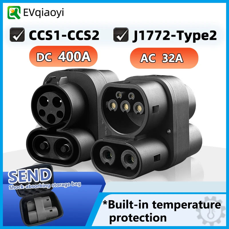EVqiaoyi CCS1 to CCS2 Adapter Supports AC and DC 400A 1000V a CCS2 Suitable Fast Charging Adaptador