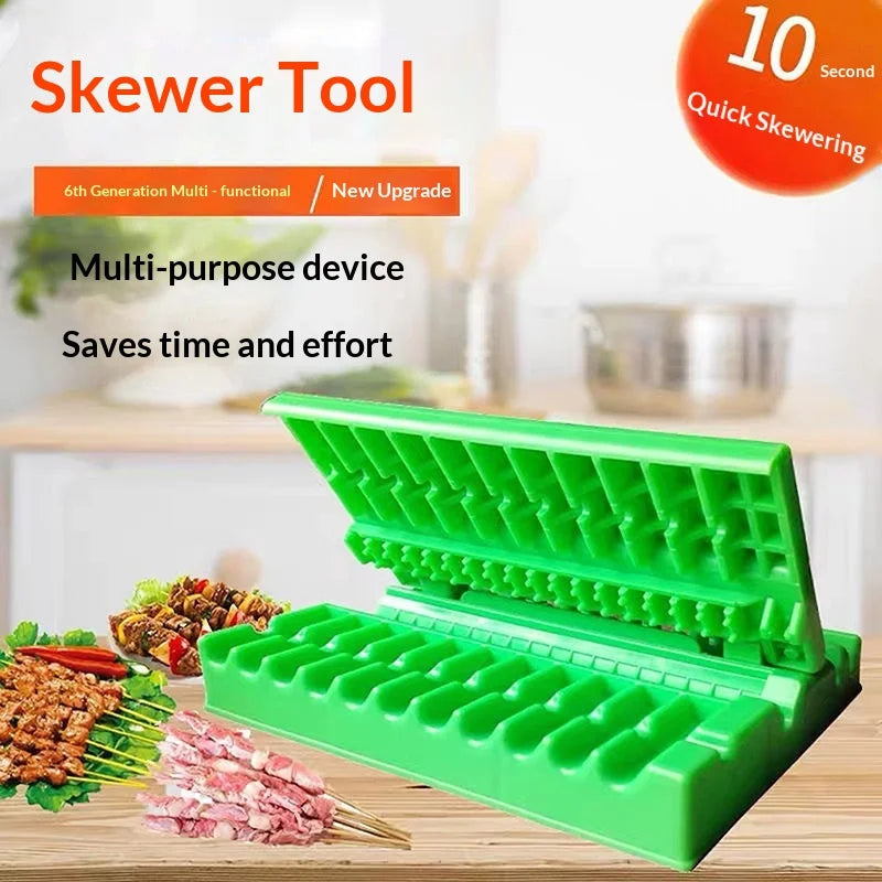 Household Commercial Multi-functional Fast Skewering Machine, Meat Cutting Tool, Lamb Skewering Barbecue Meat Skewering Device