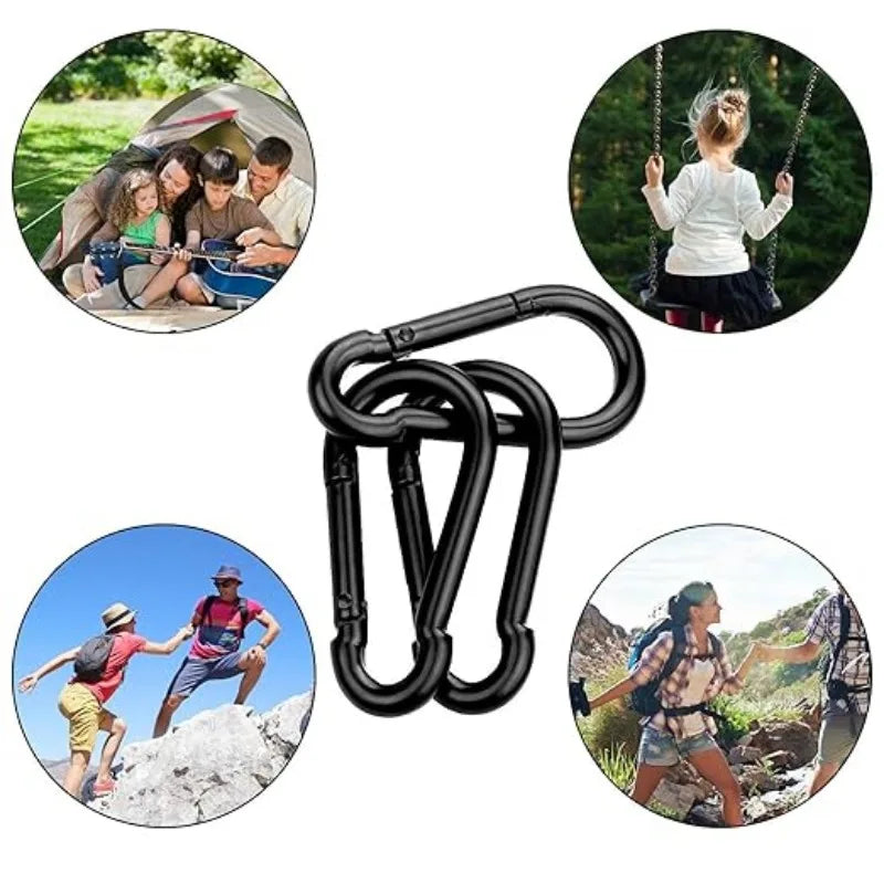 50/10Pcs Mini Carabiner Keychain Alluminum Alloy D Type Buckle Spring Snap Clip Hooks Keychain Carabiner for Keys Camping Tool