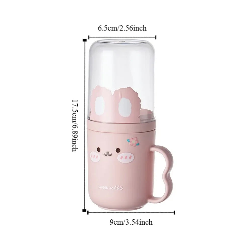 Cute Cartoon Toothbrush Storage Box Portable Mouthwash Cup Plastic Wash Cup for Travel