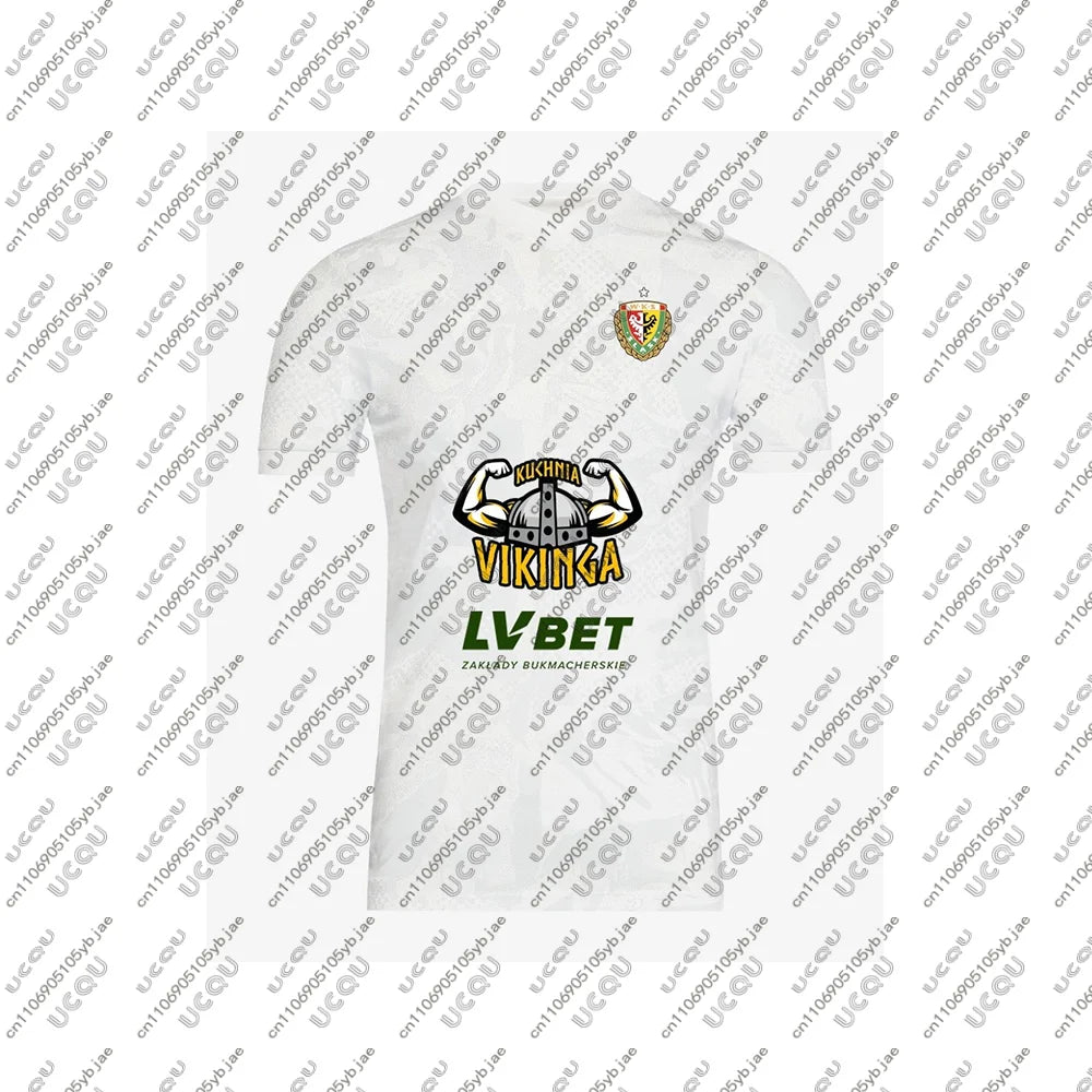 2025-26 Mens Kids Male Boys Adult Home Breathable Football Jersey Top Quick-drying Soccer Sports Away Gift S-Śląsk W-Wrocław