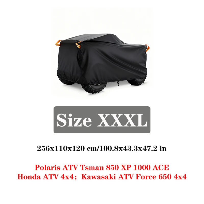 190T Universal Quad Bike ATV Cover Waterproof Dust UV Protector for Motorcycle Scooter Kart Motorbike for Polaris Honda Yamaha
