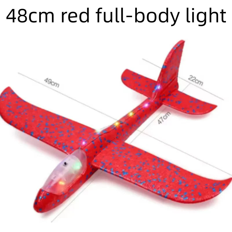 48cmFoam Aircraft Toy Hand Throw Flight Glider Aircraft Airplane DIY Model Toy Throwing Roundabout Airplane Kid Gifts