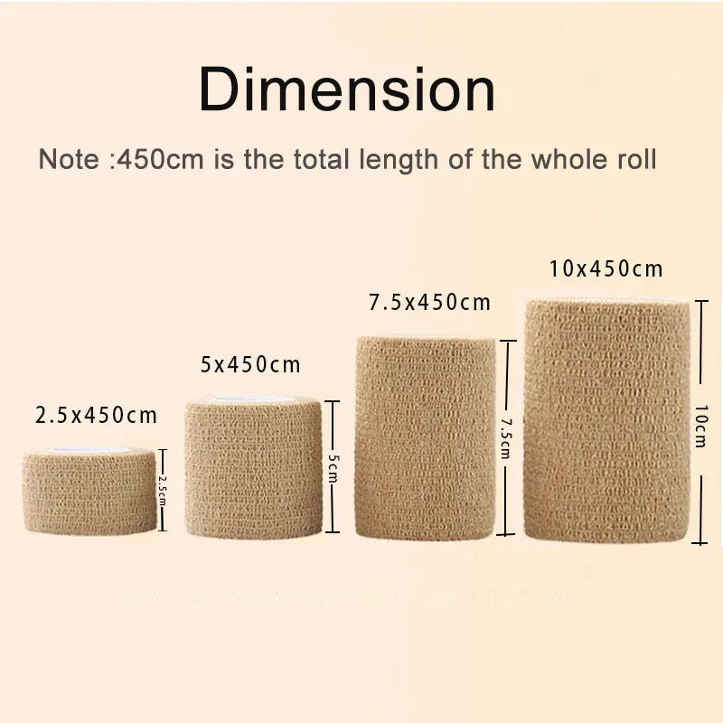 1/10 Rolls  Adhesive Bandage Elastic Breathable Sports Self Adhesive Tape Beige Wrap Finger Tape For Wrist Ankle