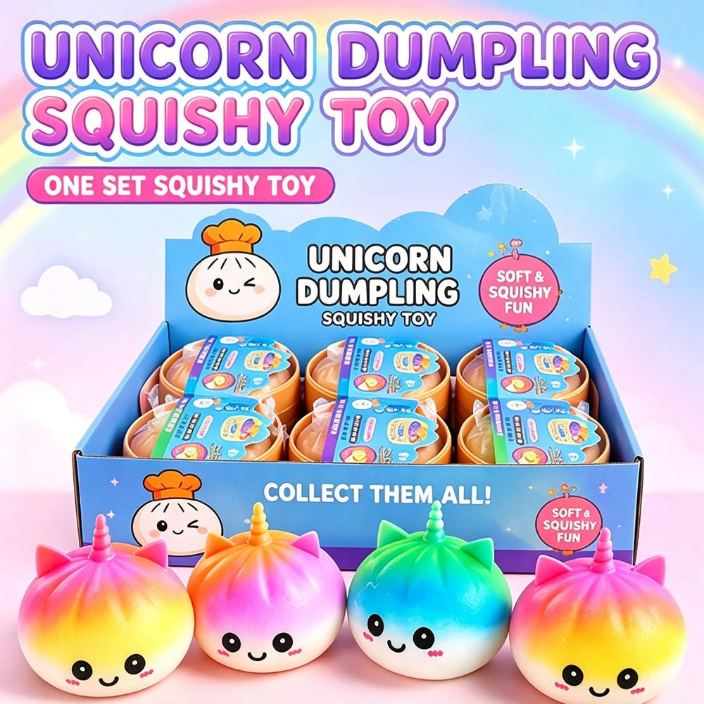 Kawaii Purple Unicorn Dumpling Squishy Giant Bao Bun Squeeze Fidget Anti Stress Anxiety Relief Office Desk Decor Gift Idea