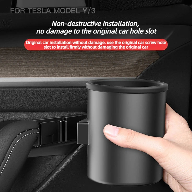 Set Car Door Cup Holder for Tesla Model 3 Highland  Model YJuniper 2025 4Pcs Handle Coffee Drink Holder Box Car Accessories