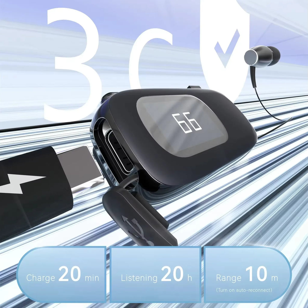 K75 Business Wired Bluetooth Earphones play for 20 hours, compatible with all Bluetooth devices, fast charging