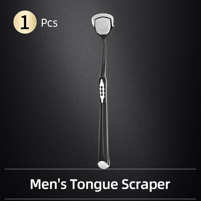 Y-kelin Men's Tongue Scraper Brush  Removal Tool Oral Cleaning and Odor   Coating