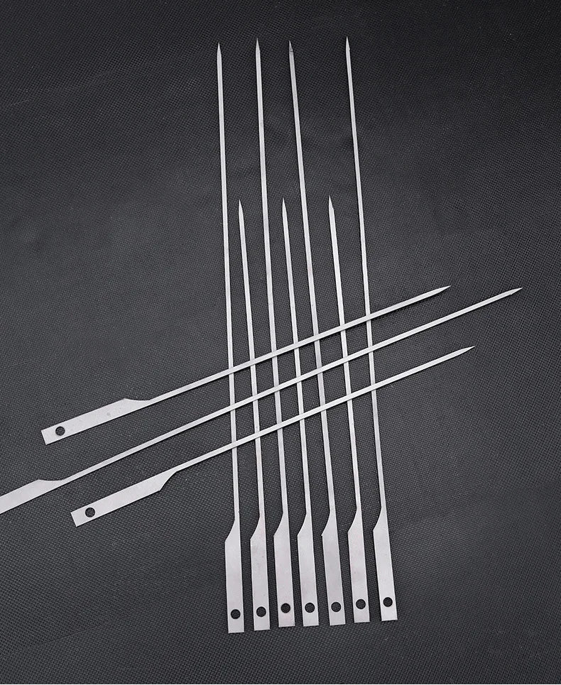 99.6% Pure Titanium Barbecue Skewer 5Pcs Wide BBQ Sticks Flat BBQ Fork Outdoor Camping Picnic BBQ Utensil Kitchen Accessories