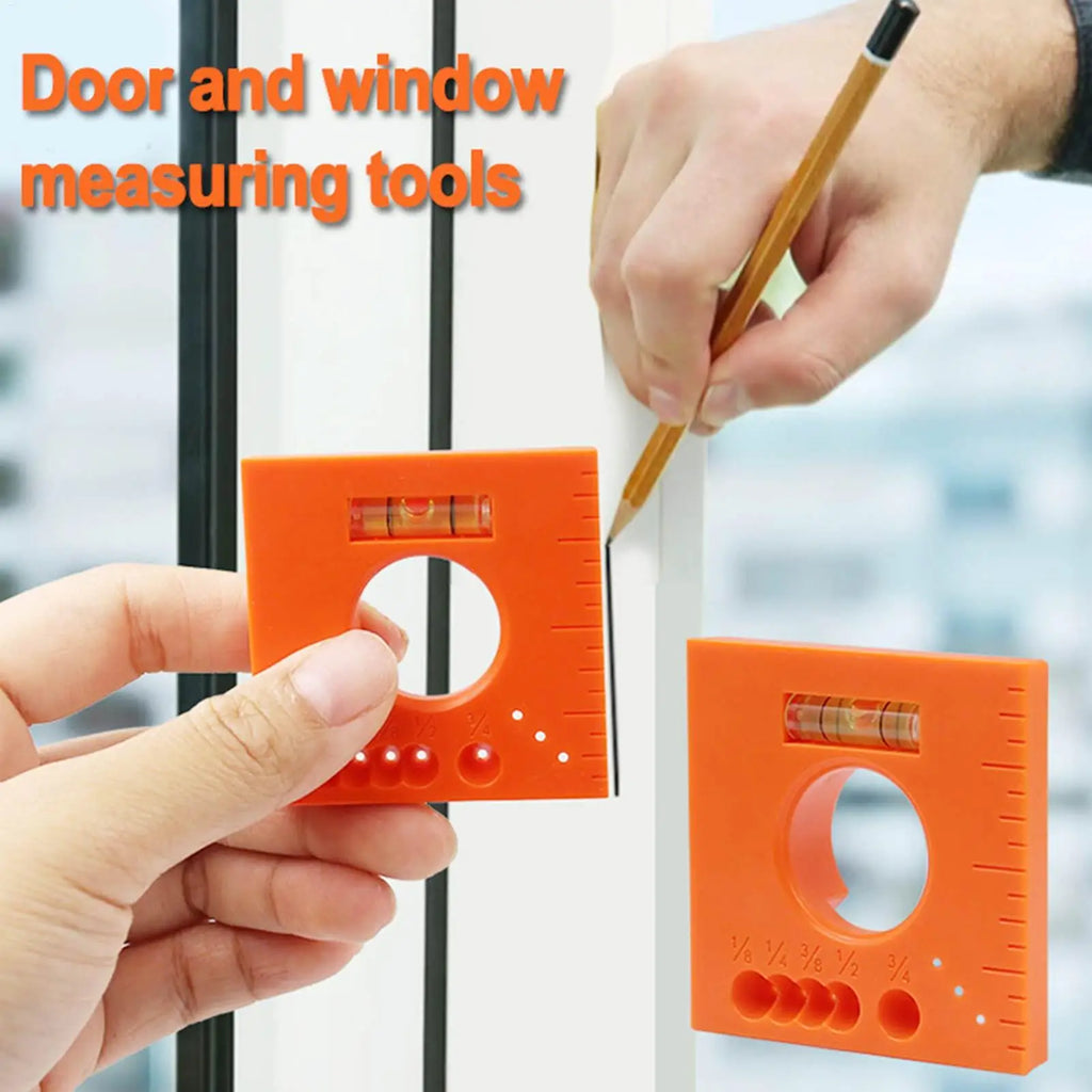 Multifunctional Marking Ruler 6 in 1 Precision Measuring Tool with Level Scriber Parallel Lines Nails Screws Hole Positioning