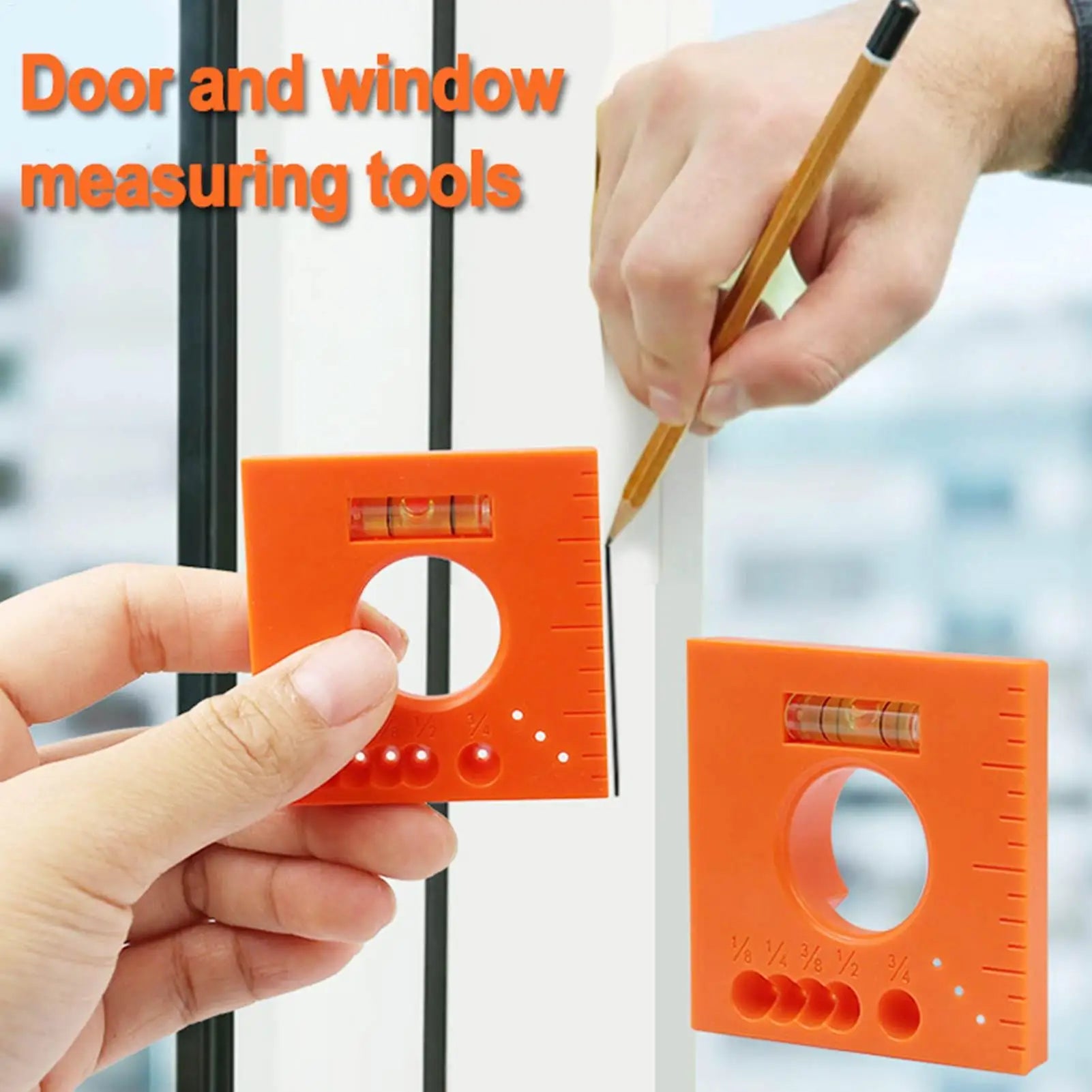 Multifunctional Marking Ruler 6 in 1 Precision Measuring Tool with Level Scriber Parallel Lines Nails Screws Hole Positioning