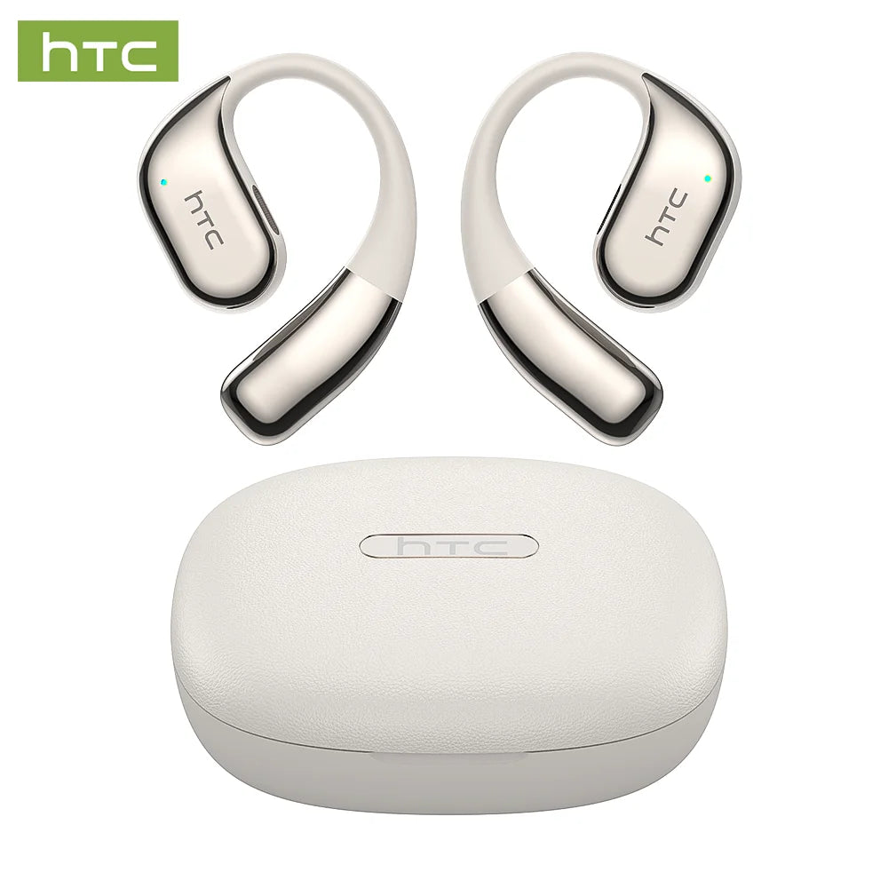 Bluetooth Game Earphones HTC NE39 AI Real Time Translation Open Ear, Surround Sound Stereo Comfortable for Gym Running Travel