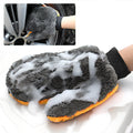 Auto Paint Care Wash Gloves Double Face Coral Velvet Bear Paw Beauty Cleaning Thumb Bicycle Tire Sponge Brush Tools Orange Gray
