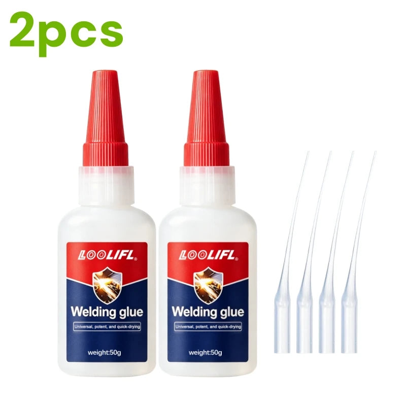 50g Waterproof Heat Resistant Metal Super Glue Anti-Clog Cap Instant Adhesive For Steel Zinc Aluminum DIY Metal Repair