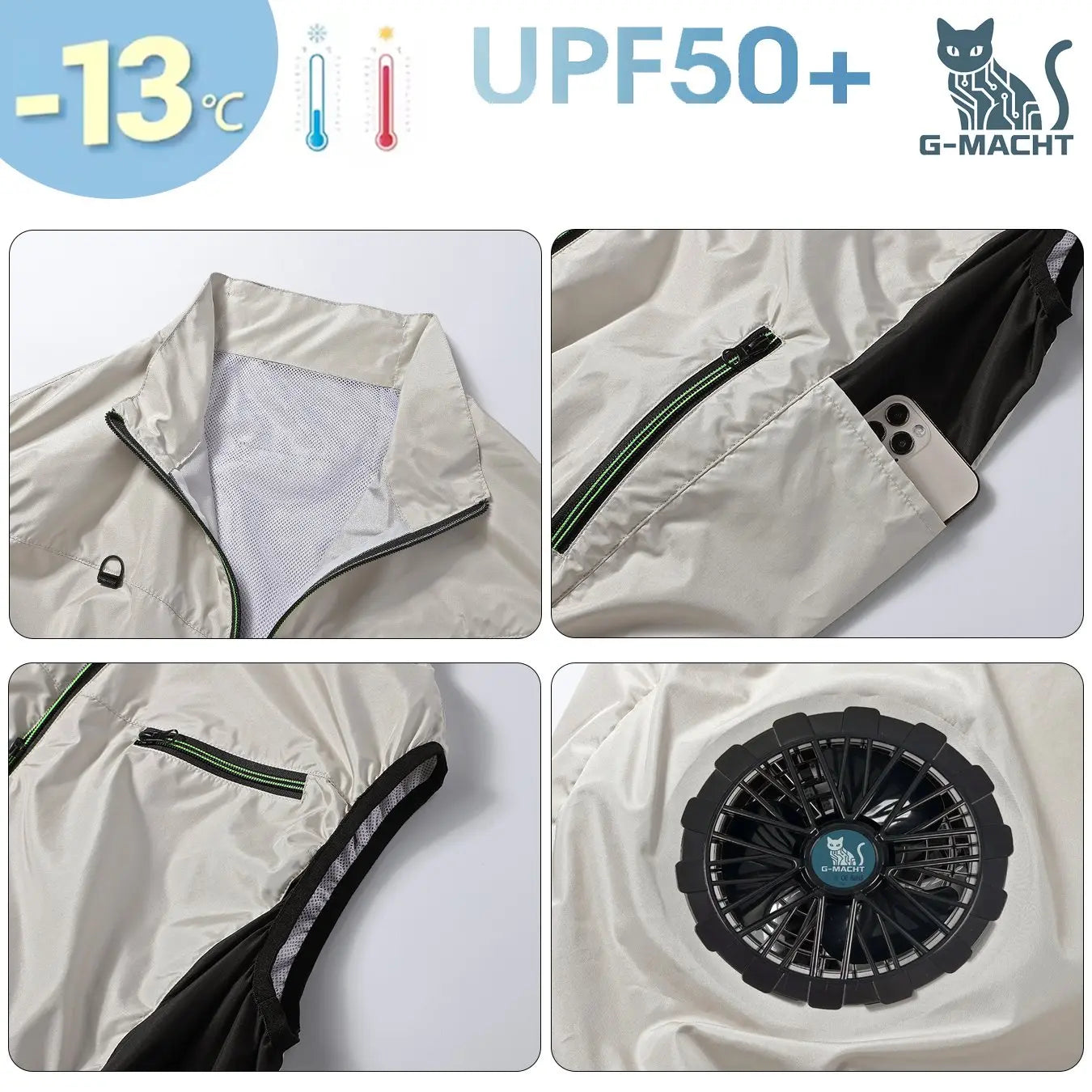 G-MACHT Summer Breathable Wearable Cooling 2-3-4Fans Vest Ice Cooling Air Conditioner Clothes For Outdoor Fishing Heat Resistant