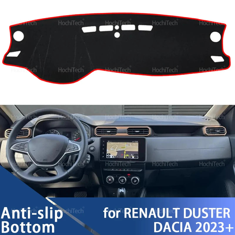 for RENAULT DUSTER DACIA DUSTER 2023+ Car Dashboard Cover Avoid Light Pad Instrument Platform Cover Mat Carpet Accessories