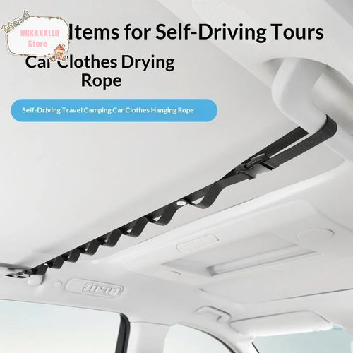 *_*Car Clothes Drying Rope Adjustable Multifunctional Hanging Hanger for Vehicle Rear Seats Road Trip Camping Travel Use