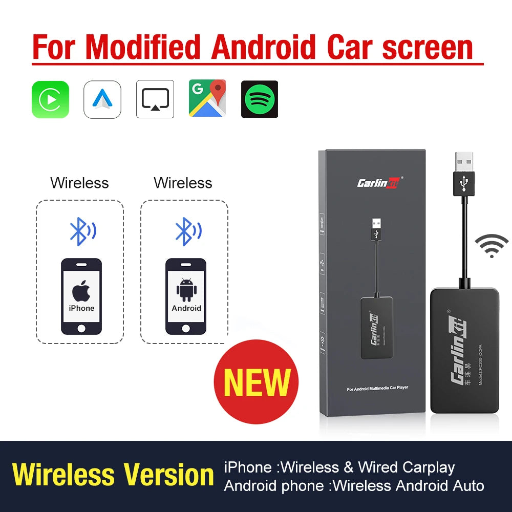 Carlinkit Wireless CarPlay Activator & Android Auto Wired USB Dongle AI Box for Android Radio Unit Bluetooth Charger Mirrorlink