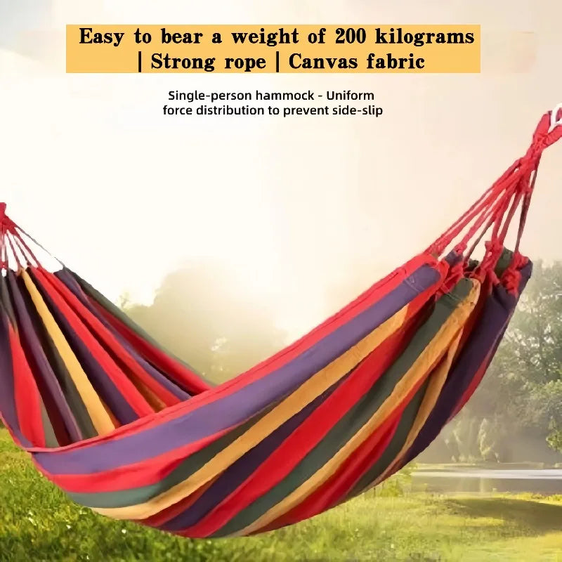 Thick Canvas Outdoor Hammock Swing for Adults Portable Camping Hammock Easy to Transport and Store for Outdoor Camping Hiking