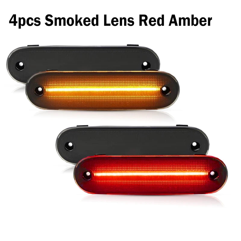White Amber Red LED Bumper Side Marker Turn Signal Lights Driving Lights For 1990-1997 Mazda Miata & For 1999-2005 Mazda MX-5
