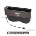 Audi A3 A4 A5 A6 A7 A8 RS3 RS4 RS5 RS6 S3 S4 S5 S6 Q3 Q5 Q7 Q8 Car Seat Gap Slot Crevice Storage Box With USB Charging Organizer
