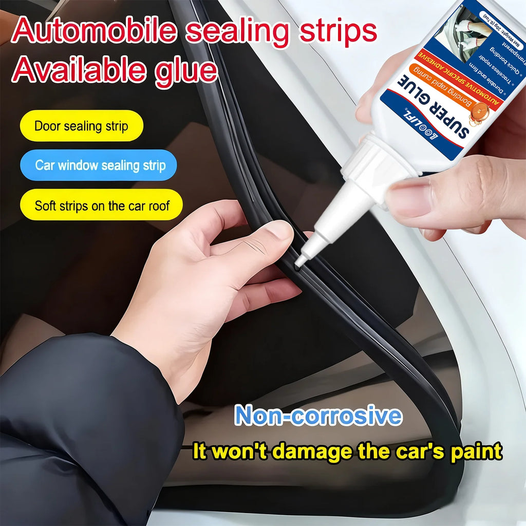 LOOLIFL, Super glue, rubber, tire adhesive, black has ductility, high temperature resistance, transparency and high strength