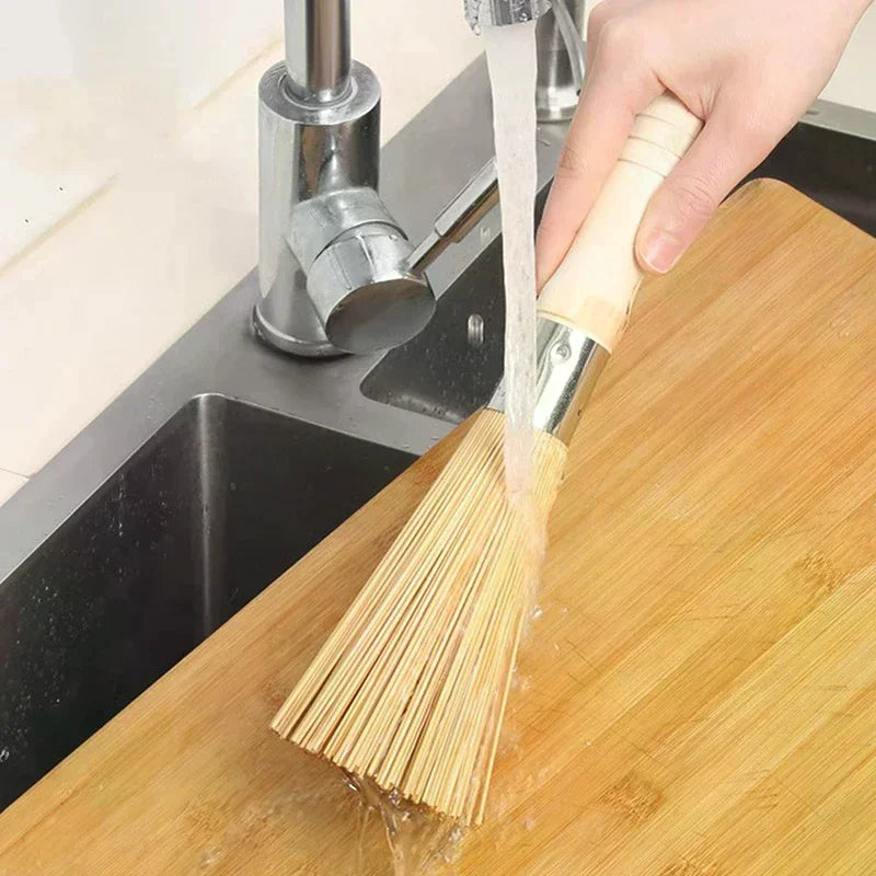 Natural Bamboo Pot Brush Long Handle Wok Cleaning Brush Dish Brush Kitchen Tool Supplies For Home Restaurant