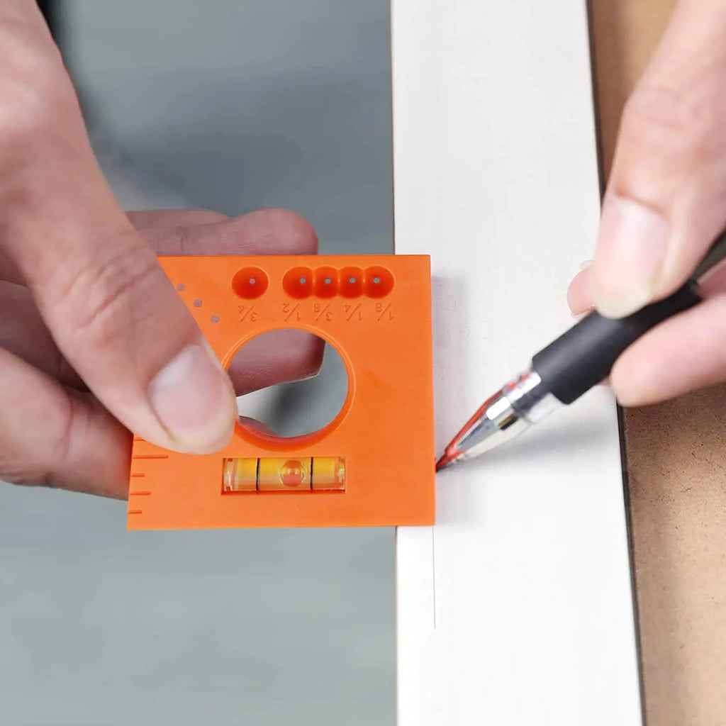 Multifunctional Marking Ruler 6 in 1 Precision Measuring Tool with Level Scriber Parallel Lines Nails Screws Hole Positioning