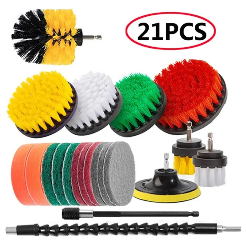 Household Car Cleaning Electric Drill Brush Head Set Electric Brush Kitchen Bathroom Cleaning Kit Toilet Cleaning Tools
