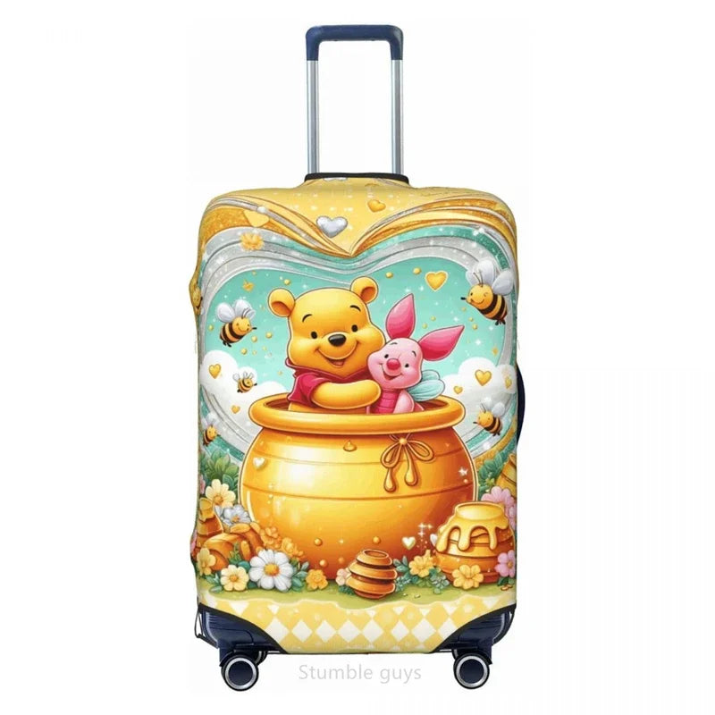 Travel Suitcase Cover Bear Pattern Elastic Material Fits 18-32 Inch Luggage Durable Anti-Scratch Dustproof Washable Protector