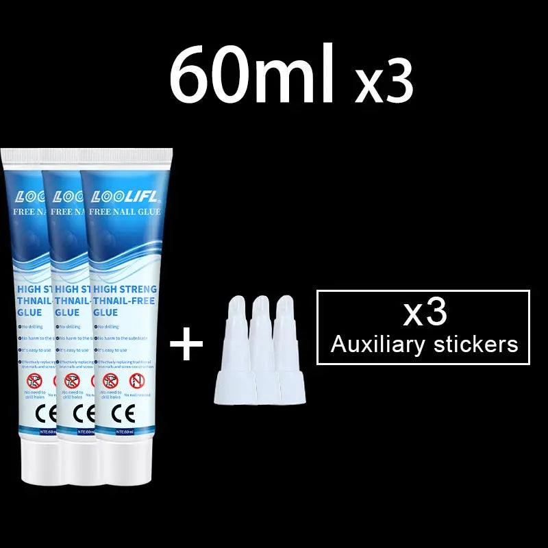 No need to drill holes, strong universal nail free waterproof multi-functional super adhesive, suitable for wall metal mirror ba