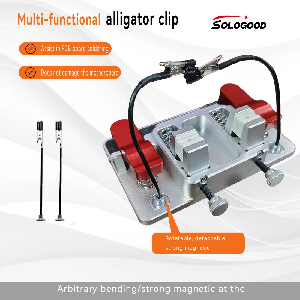 Multi Functional Auxiliary Hand Soldering Table with Crocodile Clip Heat-resistant Fixture for PCB Circuit Board Maintenance