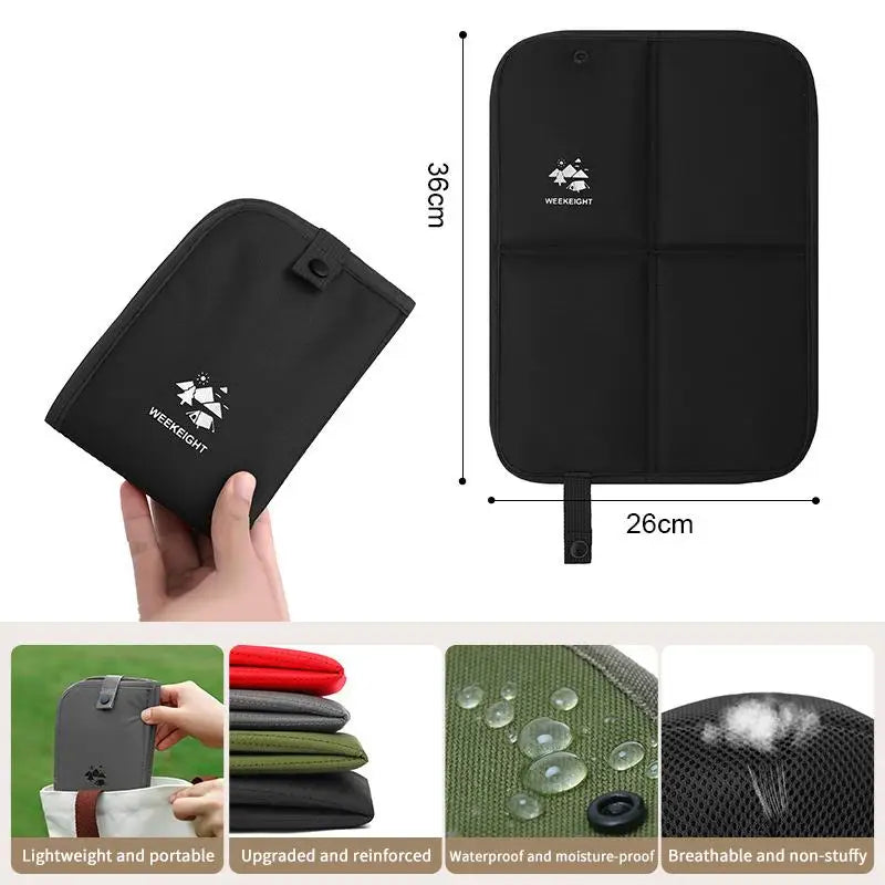 Foldable Waterproof Beach Cushion 600D Oxford Cloth Lightweight Outdoor Sitting Pad for Camping Hiking Picnic Travel