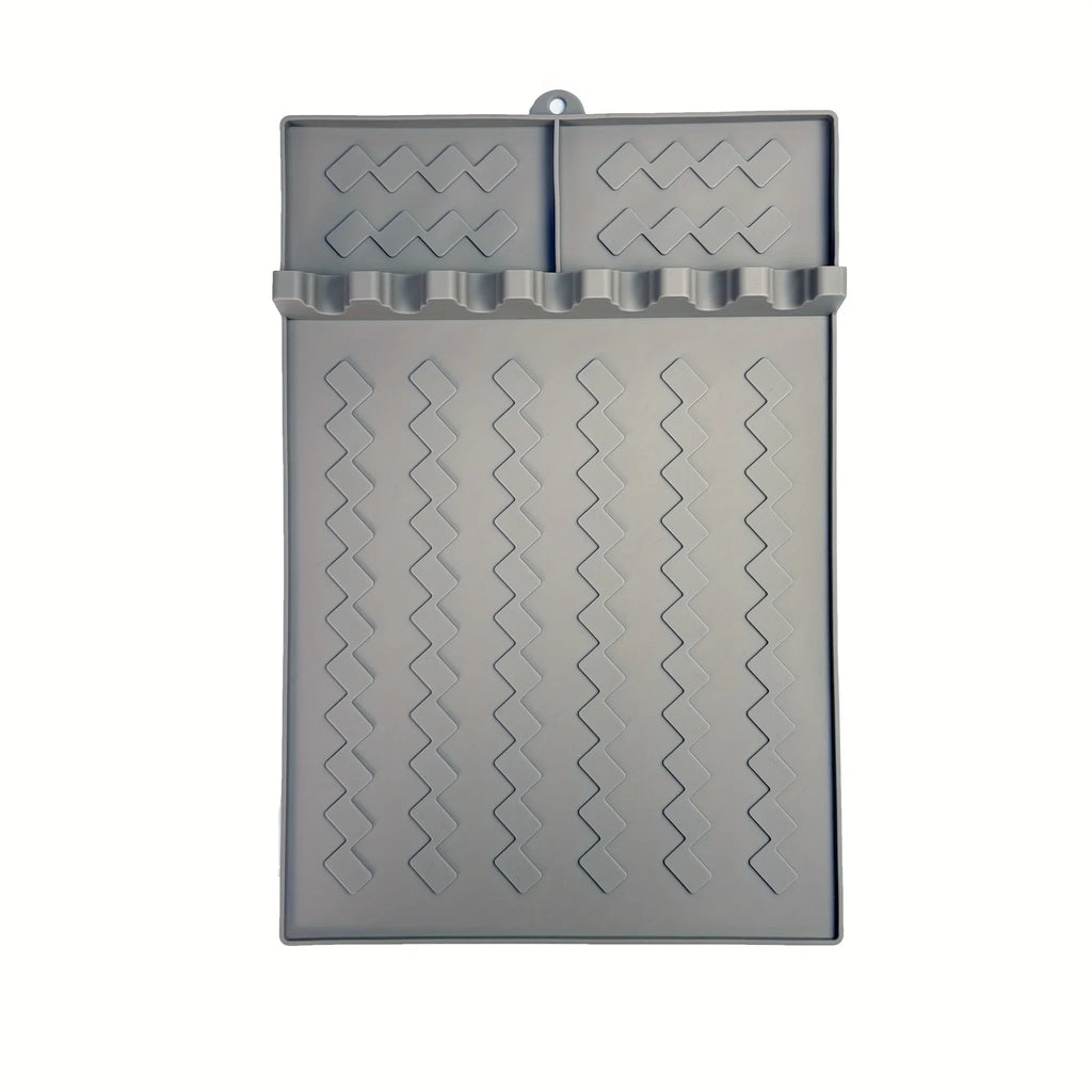 Silicone  Mat for Side Burner Rack Kitchen Utensil Storage Holder Outdoor Grill Countertop Silicone Pad with Drip Tray