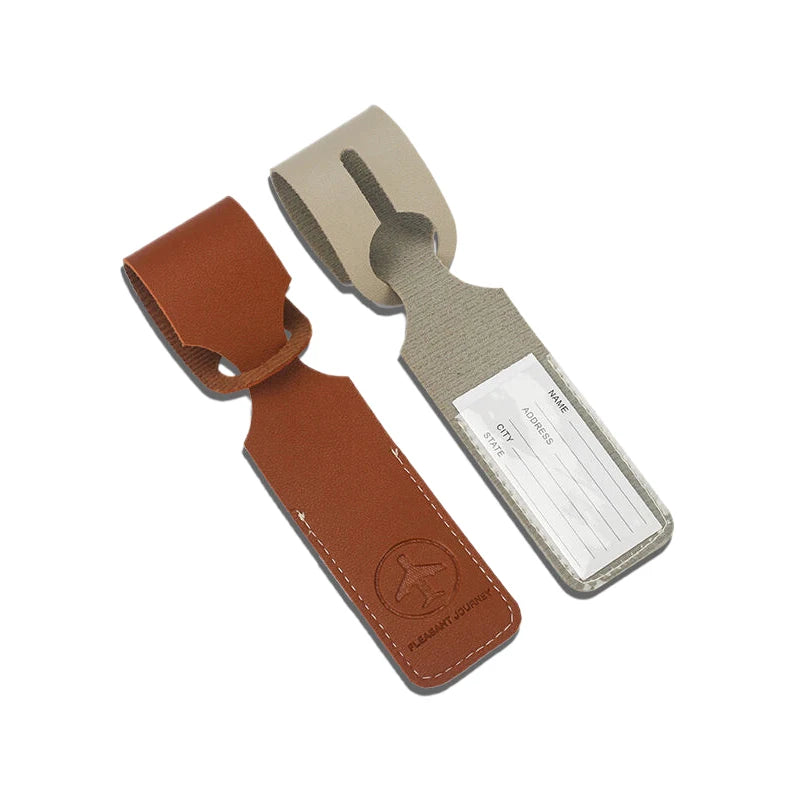 1PC Travel Accessories PU Leather Luggage Tag Creative Baggage Suitcase Identifier ID Addres Holder Boarding Tags Portable Label